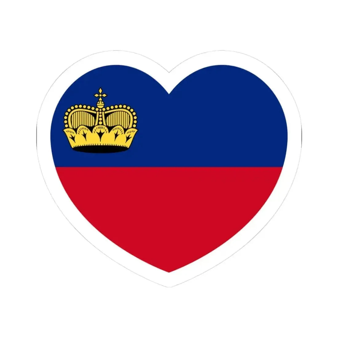 Heart Flag of Liechtenstein - STICKER Vinyl Kiss-Cut Decal 3 Inch White - The Sticker Space