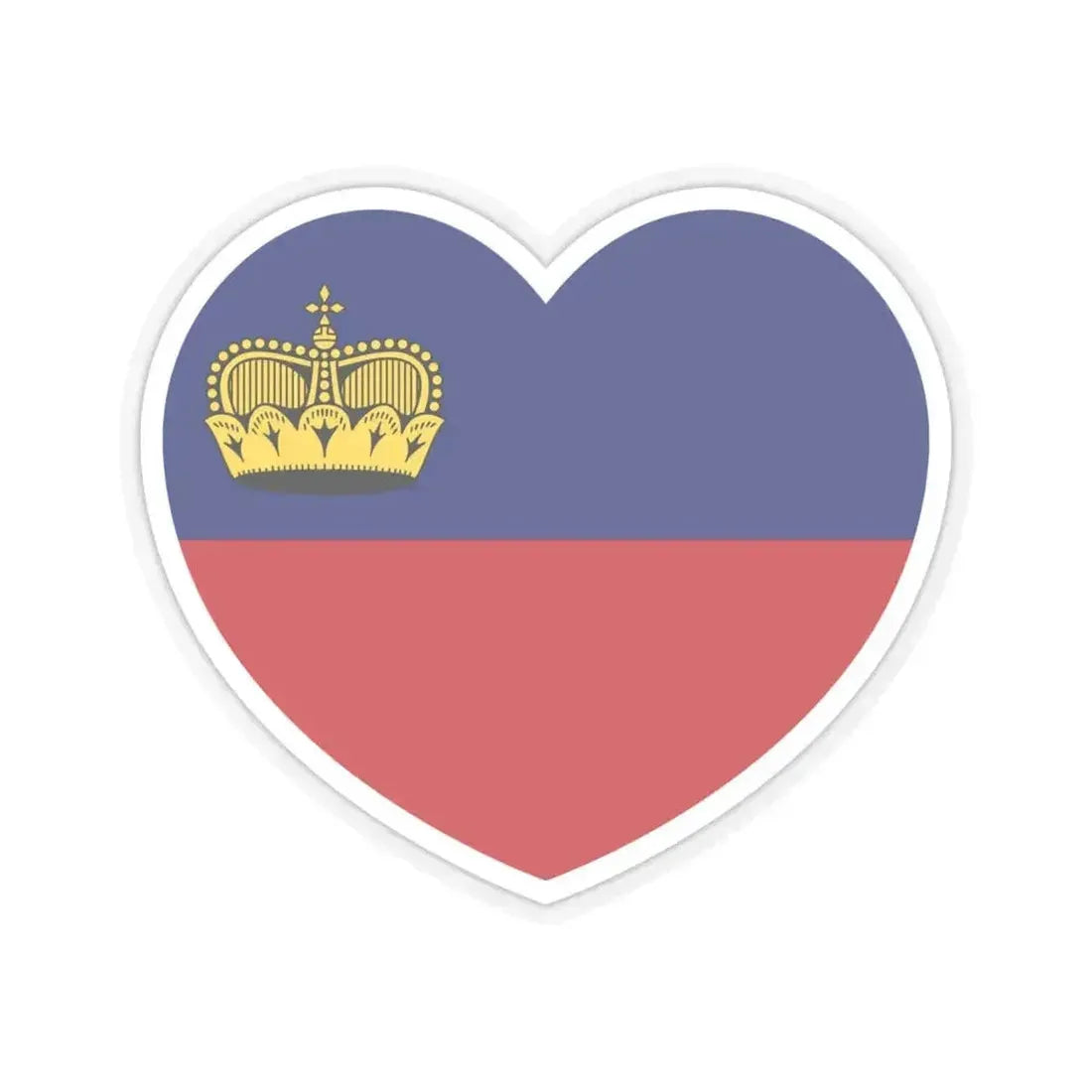 Heart Flag of Liechtenstein - STICKER Vinyl Kiss-Cut Decal 6 Inch Transparent - The Sticker Space