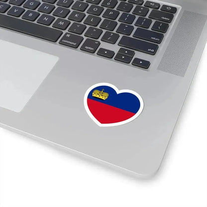 Heart Flag of Liechtenstein - STICKER Vinyl Kiss-Cut Decal - The Sticker Space