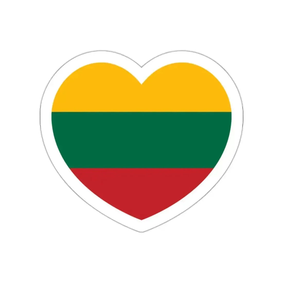 Heart Flag of Lithuania - STICKER Vinyl Die-Cut Decal White Die-Cut 2 Inch - The Sticker Space