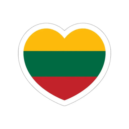 Heart Flag of Lithuania - STICKER Vinyl Die-Cut Decal White Die-Cut 2 Inch - The Sticker Space