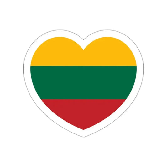 Heart Flag of Lithuania - STICKER Vinyl Die-Cut Decal White Die-Cut 2 Inch - The Sticker Space