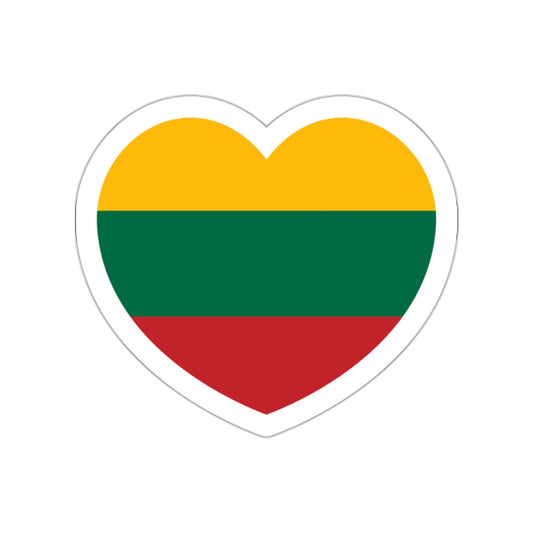 Heart Flag of Lithuania - STICKER Vinyl Die-Cut Decal-White-The Sticker Space