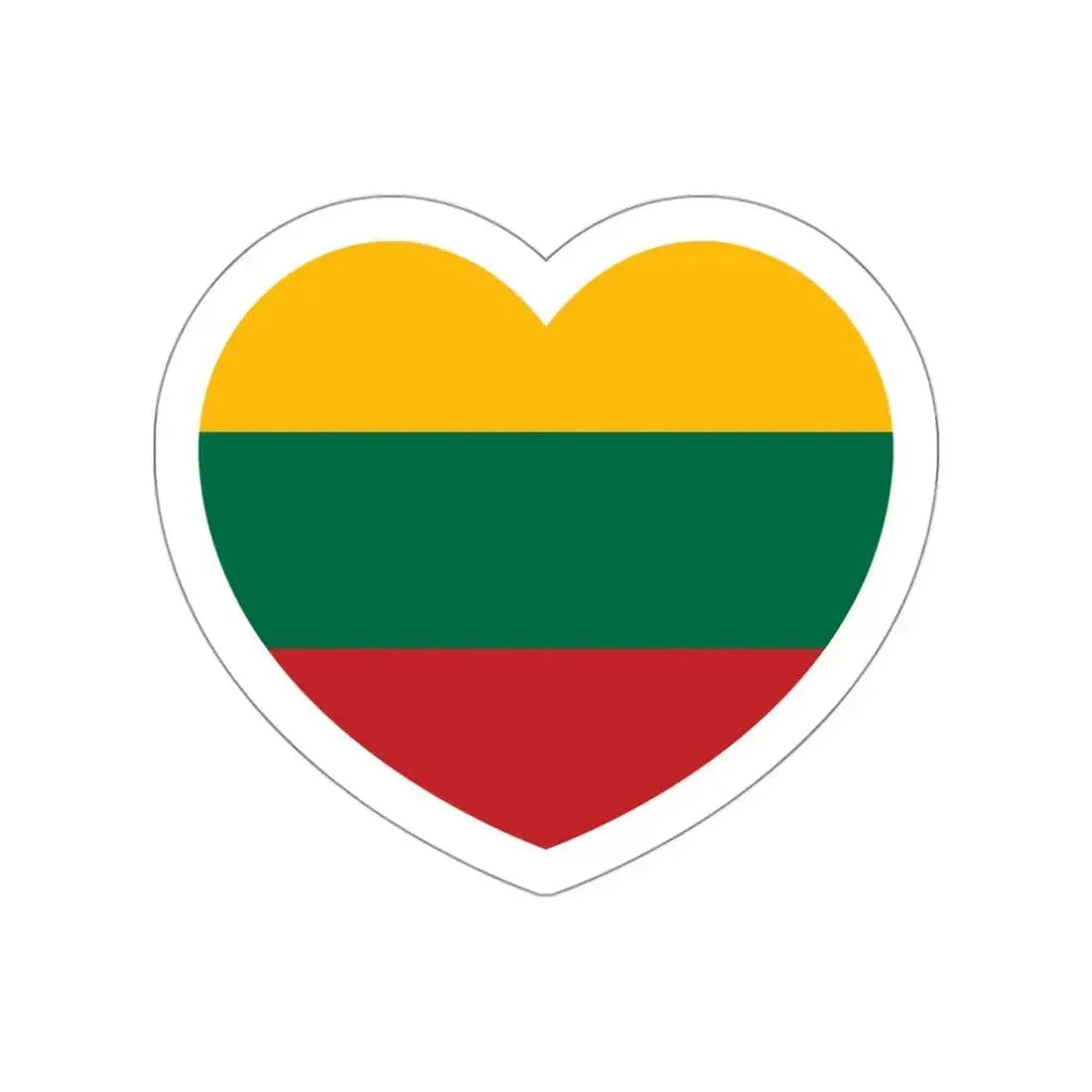 Heart Flag of Lithuania - STICKER Vinyl Die-Cut Decal White Die-Cut 3 Inch - The Sticker Space