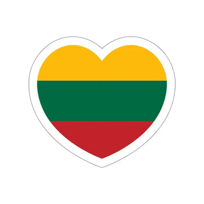 Heart Flag of Lithuania - STICKER Vinyl Die-Cut Decal White Die-Cut 3 Inch - The Sticker Space