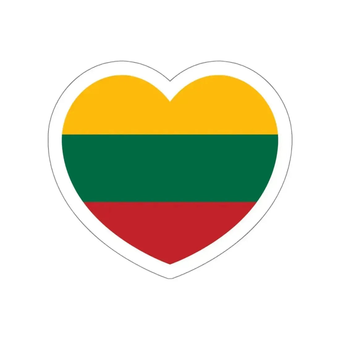 Heart Flag of Lithuania - STICKER Vinyl Die-Cut Decal White Die-Cut 6 Inch - The Sticker Space
