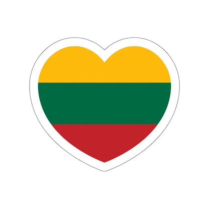 Heart Flag of Lithuania - STICKER Vinyl Die-Cut Decal White Die-Cut 6 Inch - The Sticker Space