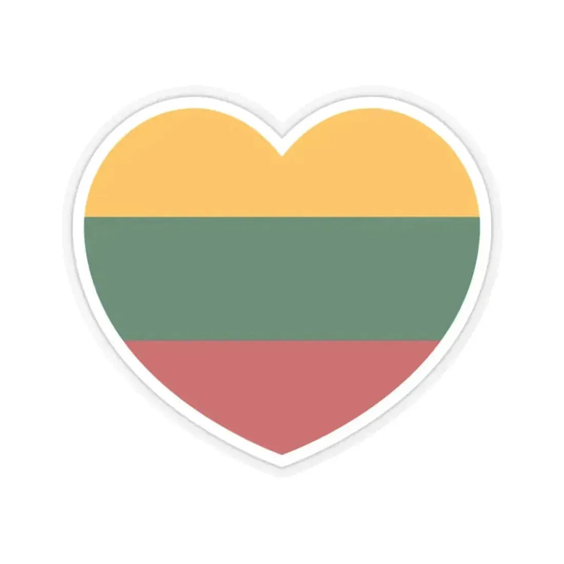 Heart Flag of Lithuania - STICKER Vinyl Kiss-Cut Decal 2 Inch Transparent - The Sticker Space