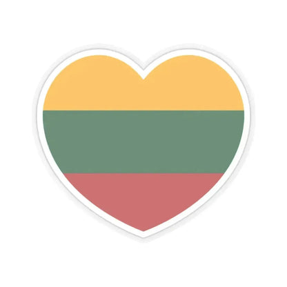 Heart Flag of Lithuania - STICKER Vinyl Kiss-Cut Decal 2 Inch Transparent - The Sticker Space