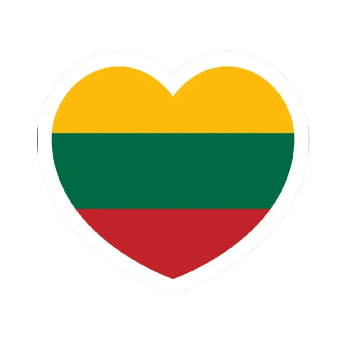 Heart Flag of Lithuania - STICKER Vinyl Kiss-Cut Decal 2 Inch White - The Sticker Space