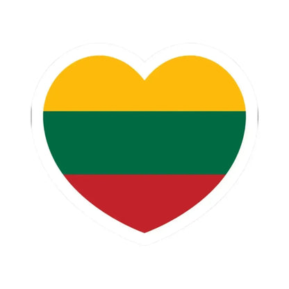 Heart Flag of Lithuania - STICKER Vinyl Kiss-Cut Decal 2 Inch White - The Sticker Space