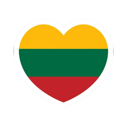 Heart Flag of Lithuania - STICKER Vinyl Kiss-Cut Decal 2 Inch White - The Sticker Space