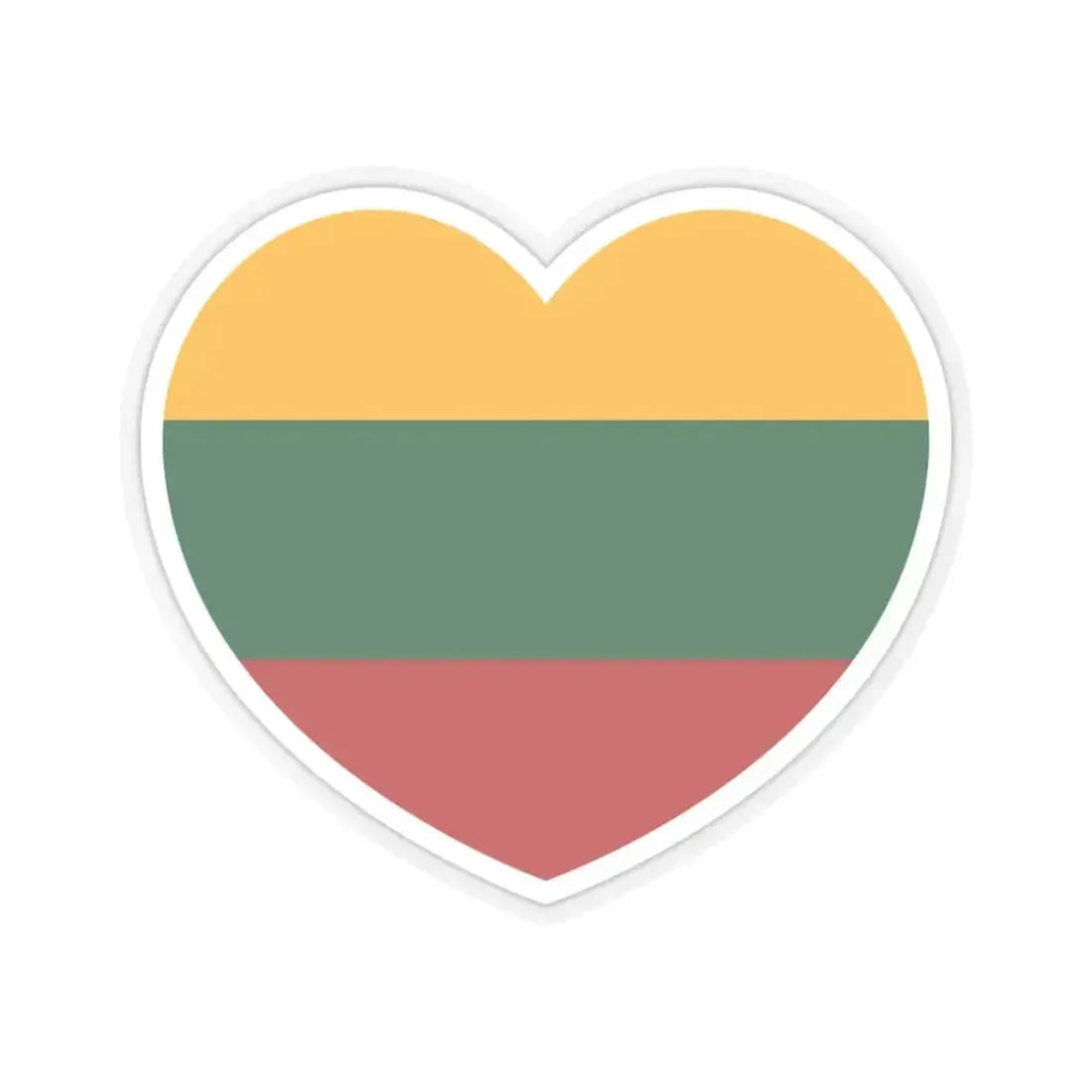 Heart Flag of Lithuania - STICKER Vinyl Kiss-Cut Decal 3 Inch Transparent - The Sticker Space