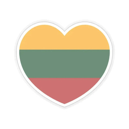 Heart Flag of Lithuania - STICKER Vinyl Kiss-Cut Decal 3 Inch Transparent - The Sticker Space