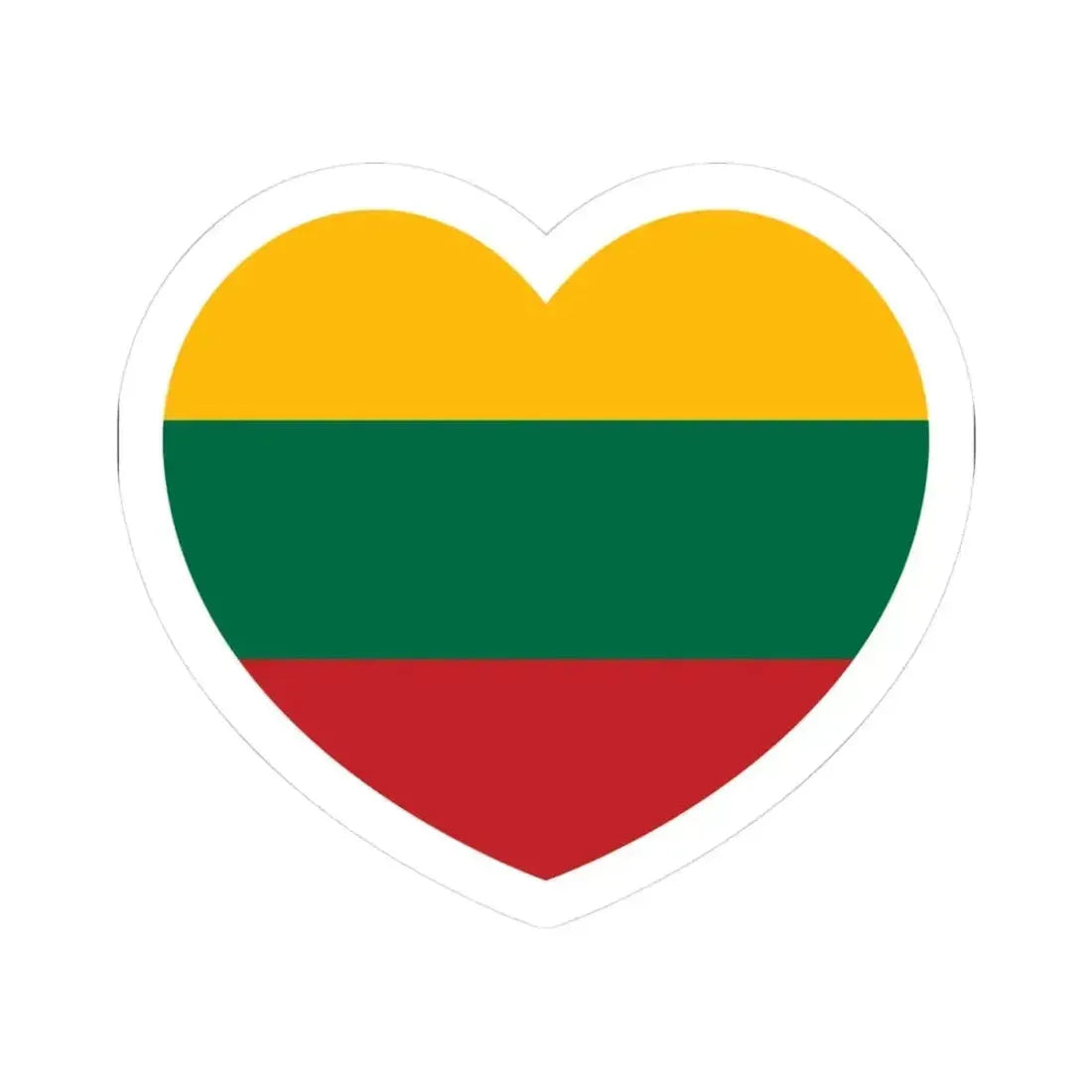 Heart Flag of Lithuania - STICKER Vinyl Kiss-Cut Decal 3 Inch White - The Sticker Space