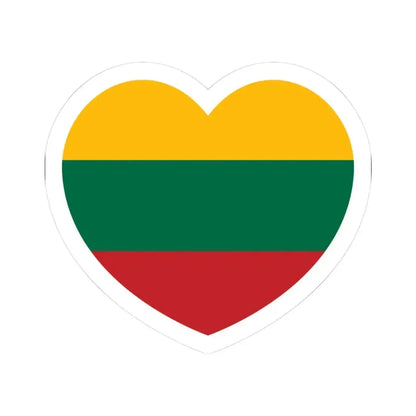 Heart Flag of Lithuania - STICKER Vinyl Kiss-Cut Decal 3 Inch White - The Sticker Space