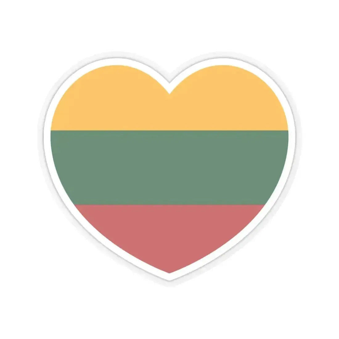 Heart Flag of Lithuania - STICKER Vinyl Kiss-Cut Decal 4 Inch Transparent - The Sticker Space