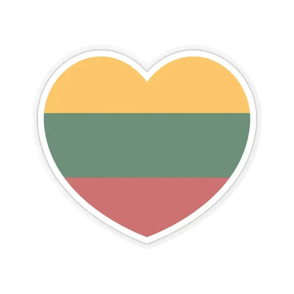 Heart Flag of Lithuania - STICKER Vinyl Kiss-Cut Decal 4 Inch Transparent - The Sticker Space