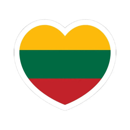 Heart Flag of Lithuania - STICKER Vinyl Kiss-Cut Decal 4 Inch White - The Sticker Space