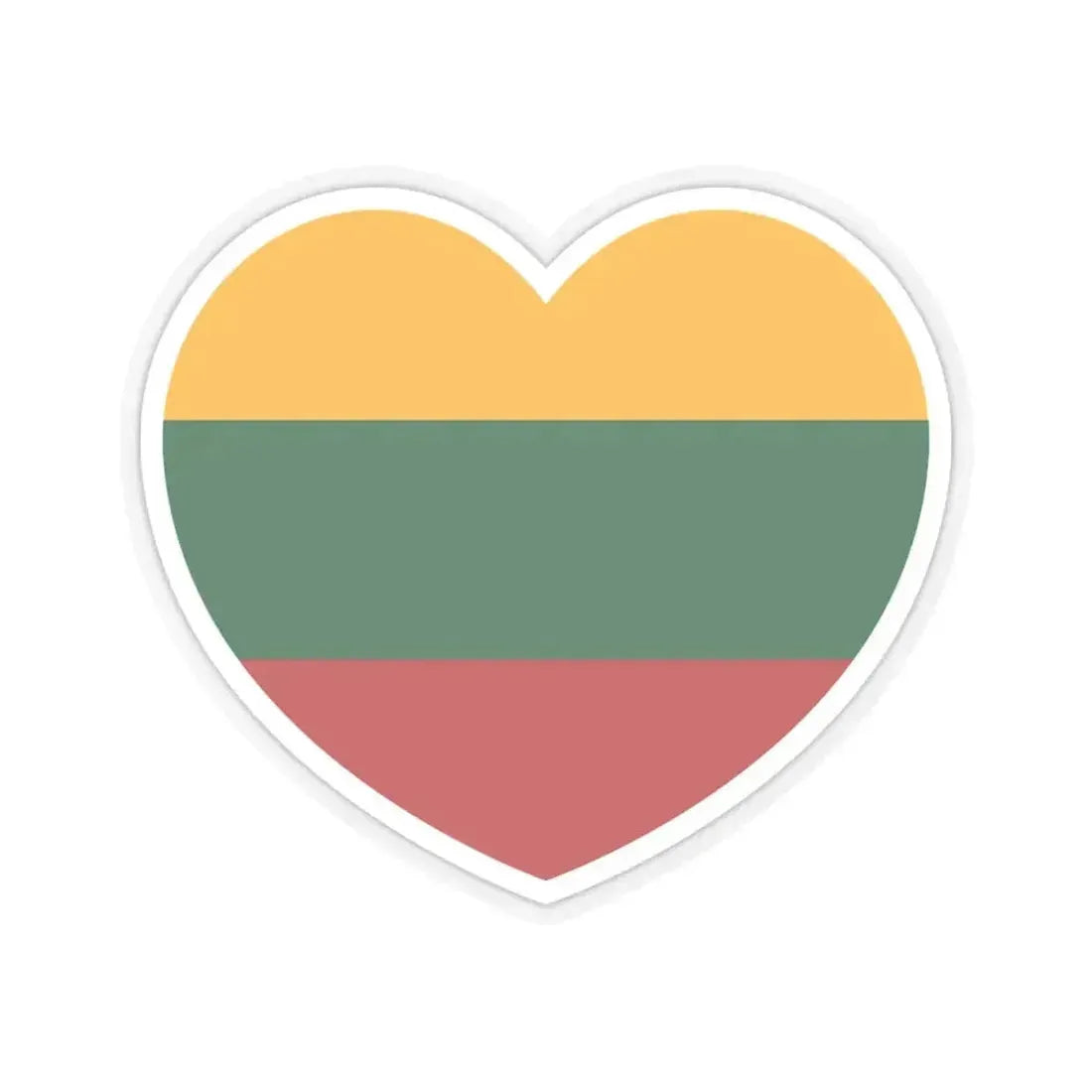 Heart Flag of Lithuania - STICKER Vinyl Kiss-Cut Decal 6 Inch Transparent - The Sticker Space