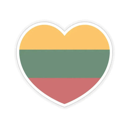 Heart Flag of Lithuania - STICKER Vinyl Kiss-Cut Decal 6 Inch Transparent - The Sticker Space