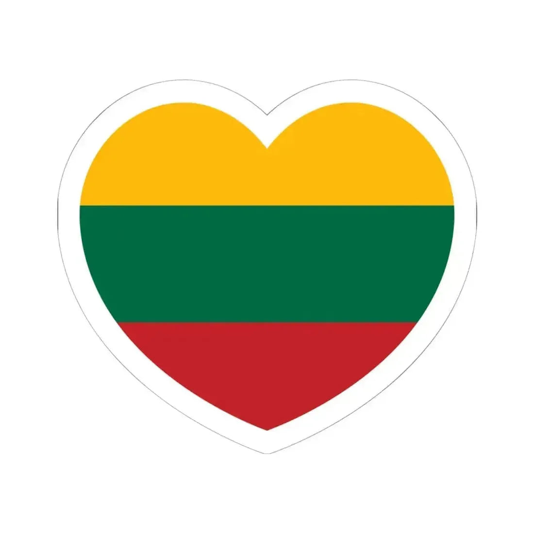Heart Flag of Lithuania - STICKER Vinyl Kiss-Cut Decal 6 Inch White - The Sticker Space