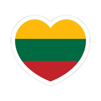 Heart Flag of Lithuania - STICKER Vinyl Kiss-Cut Decal 6 Inch White - The Sticker Space