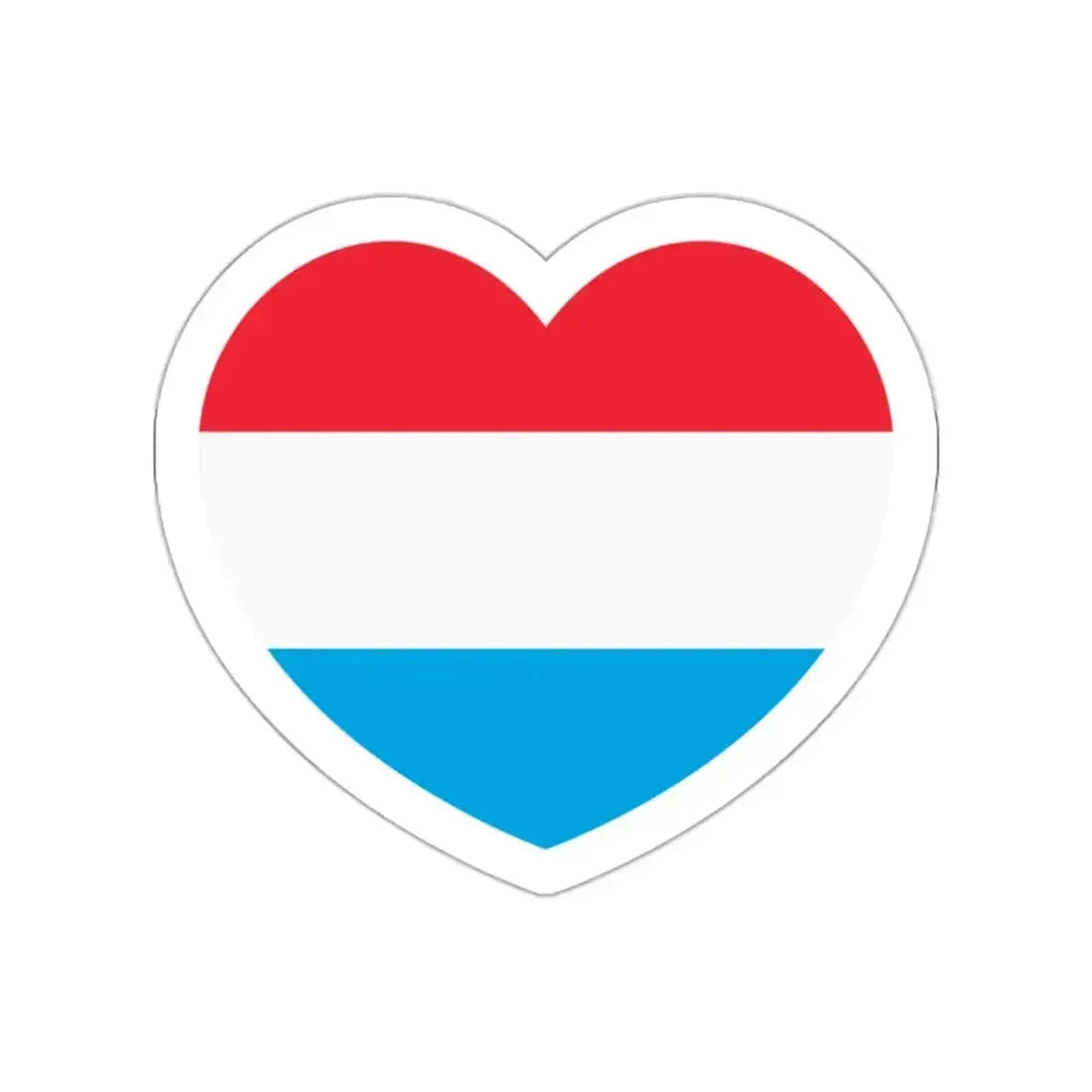 Heart Flag of Luxembourg - STICKER Vinyl Die-Cut Decal White Die-Cut 2 Inch - The Sticker Space