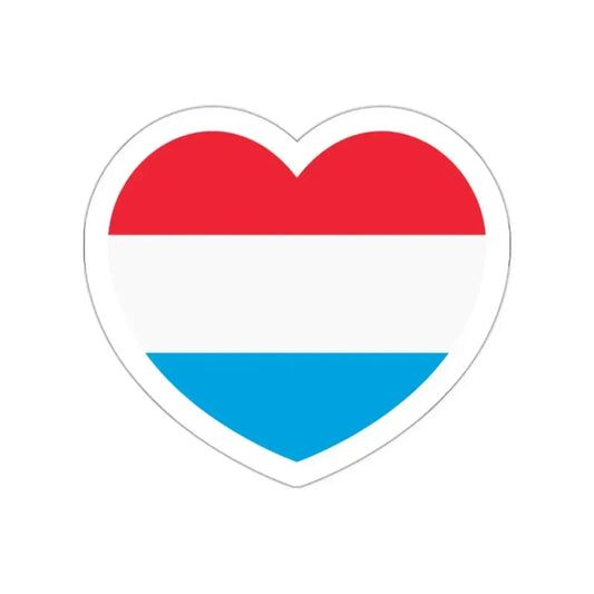 Heart Flag of Luxembourg - STICKER Vinyl Die-Cut Decal White Die-Cut 2 Inch - The Sticker Space