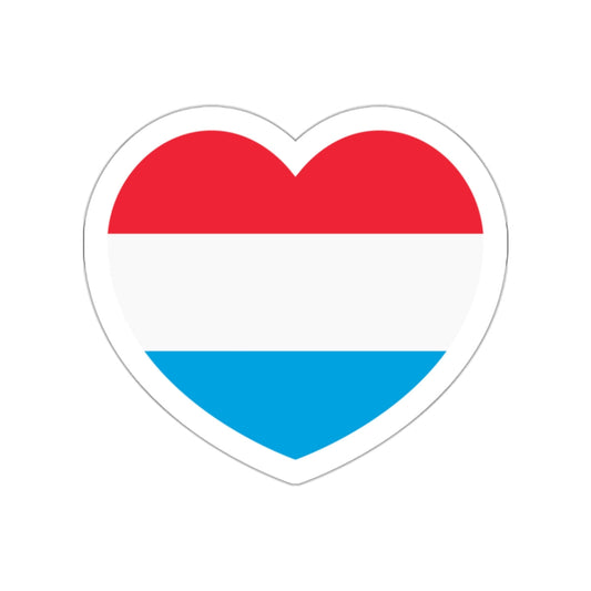 Heart Flag of Luxembourg - STICKER Vinyl Die-Cut Decal-White-The Sticker Space