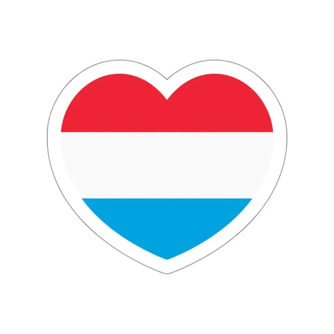 Heart Flag of Luxembourg - STICKER Vinyl Die-Cut Decal White Die-Cut 3 Inch - The Sticker Space