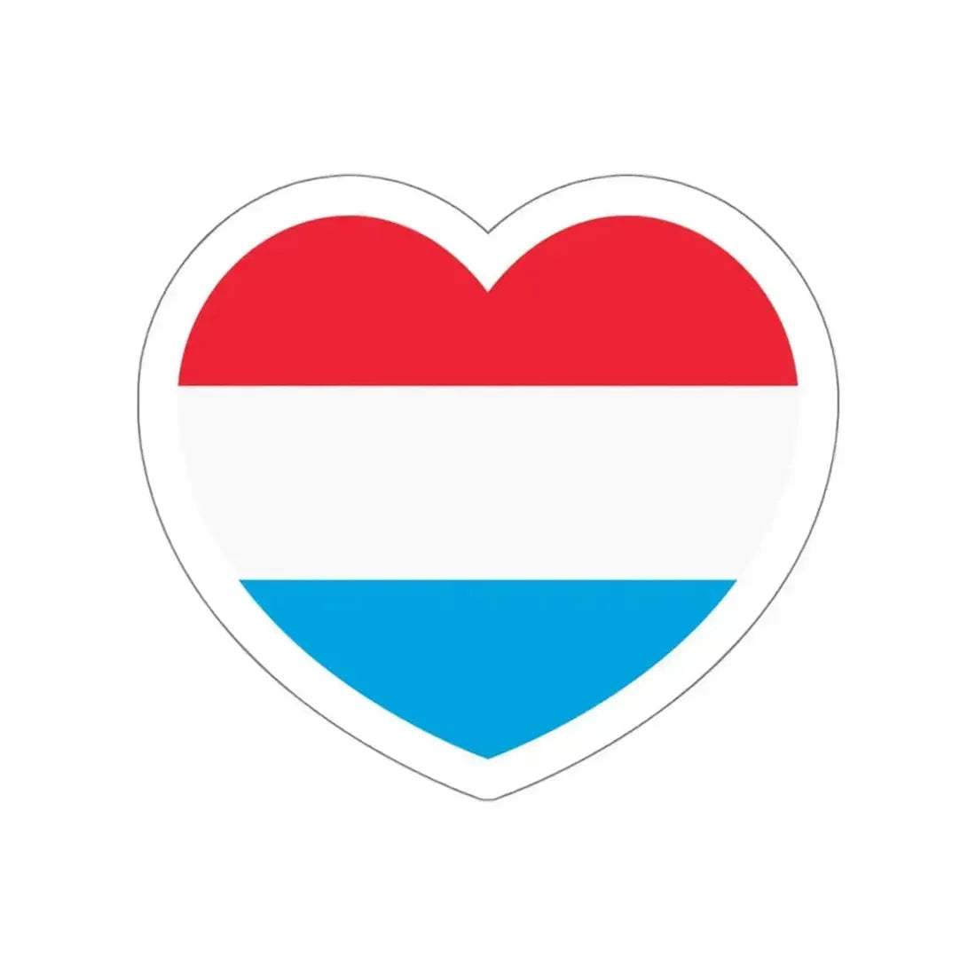 Heart Flag of Luxembourg - STICKER Vinyl Die-Cut Decal White Die-Cut 5 Inch - The Sticker Space