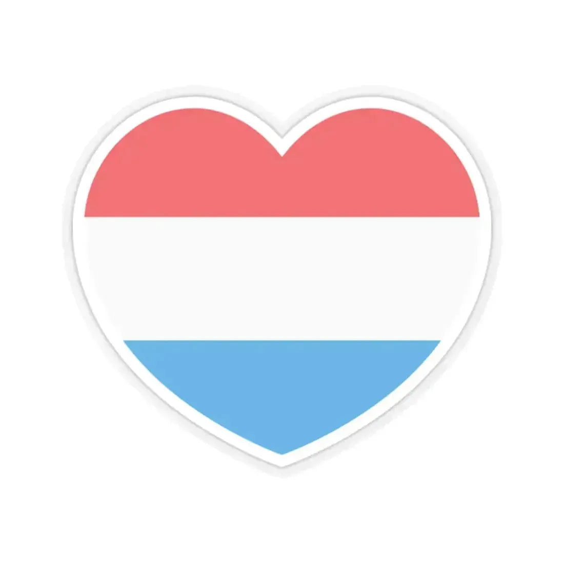 Heart Flag of Luxembourg - STICKER Vinyl Kiss-Cut Decal 2 Inch Transparent - The Sticker Space