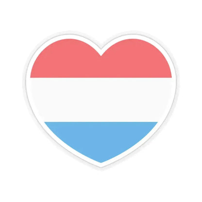 Heart Flag of Luxembourg - STICKER Vinyl Kiss-Cut Decal 2 Inch Transparent - The Sticker Space