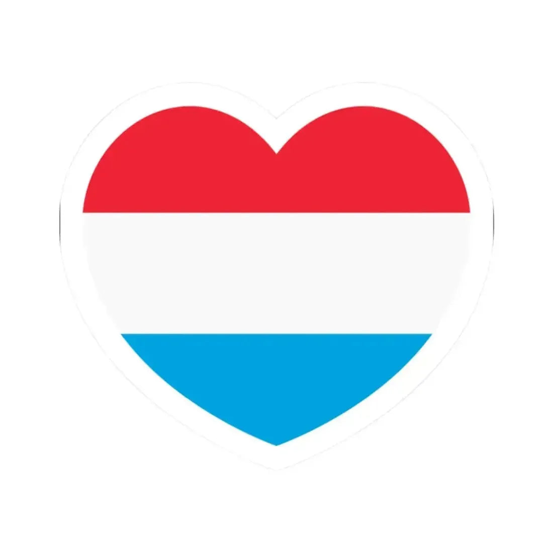 Heart Flag of Luxembourg - STICKER Vinyl Kiss-Cut Decal 2 Inch White - The Sticker Space