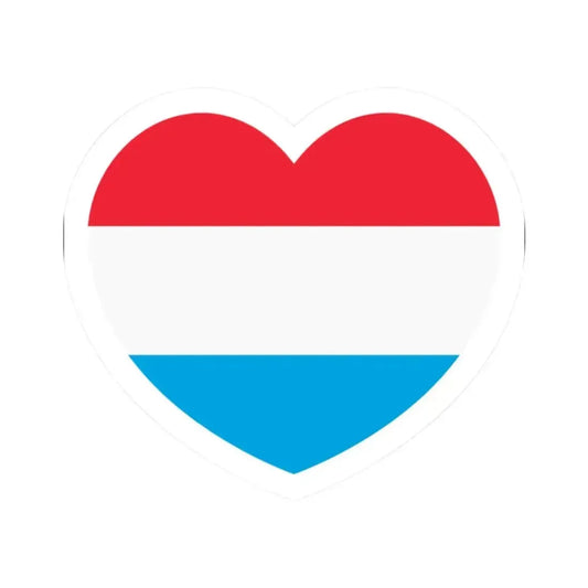 Heart Flag of Luxembourg - STICKER Vinyl Kiss-Cut Decal 2 Inch White - The Sticker Space