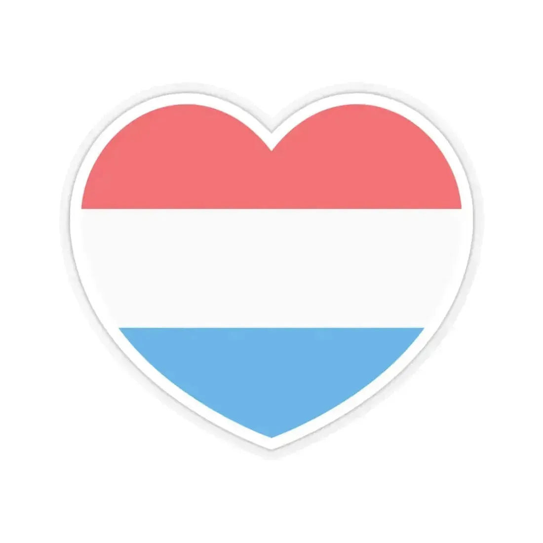 Heart Flag of Luxembourg - STICKER Vinyl Kiss-Cut Decal 3 Inch Transparent - The Sticker Space