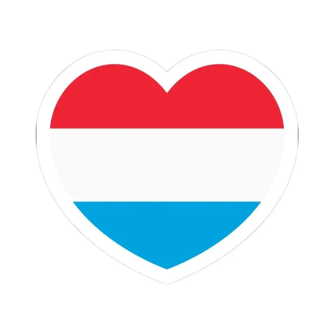 Heart Flag of Luxembourg - STICKER Vinyl Kiss-Cut Decal 3 Inch White - The Sticker Space