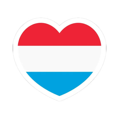 Heart Flag of Luxembourg - STICKER Vinyl Kiss-Cut Decal 3 Inch White - The Sticker Space