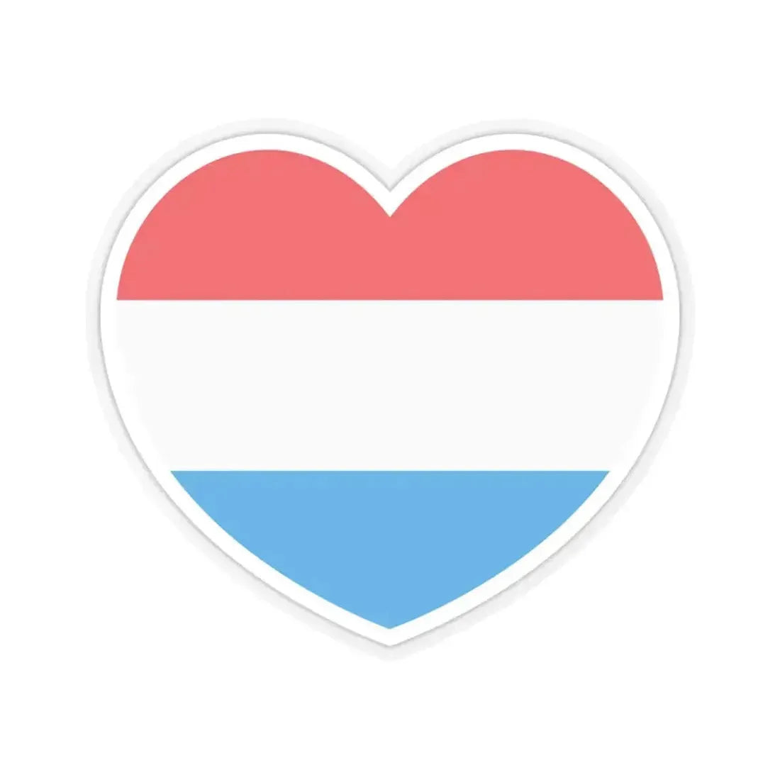 Heart Flag of Luxembourg - STICKER Vinyl Kiss-Cut Decal 4 Inch Transparent - The Sticker Space