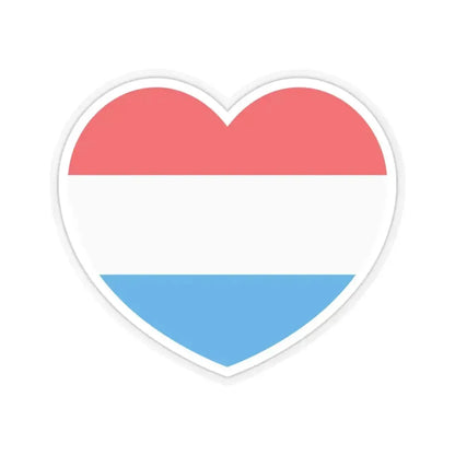 Heart Flag of Luxembourg - STICKER Vinyl Kiss-Cut Decal 4 Inch Transparent - The Sticker Space