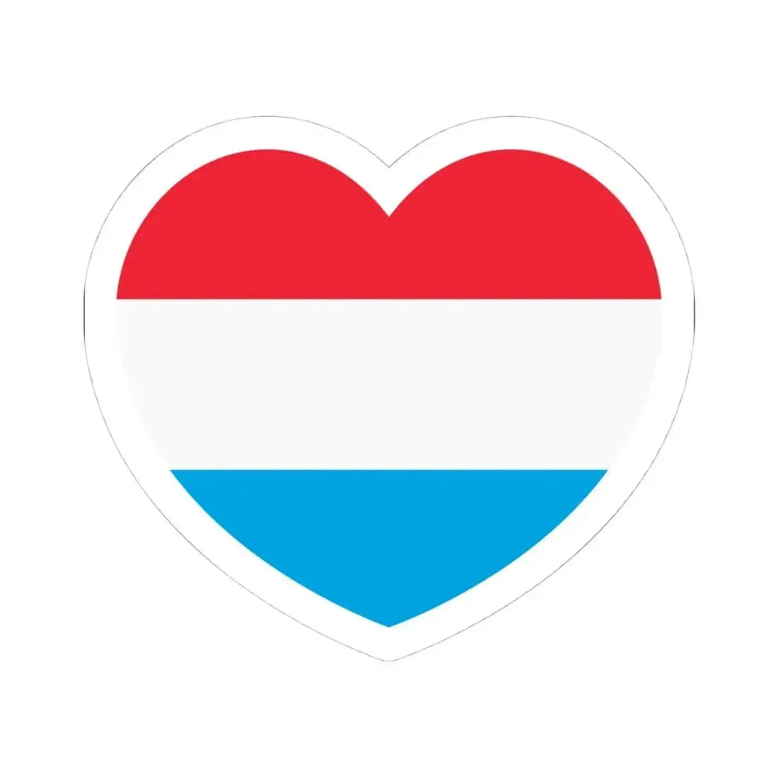 Heart Flag of Luxembourg - STICKER Vinyl Kiss-Cut Decal 4 Inch White - The Sticker Space