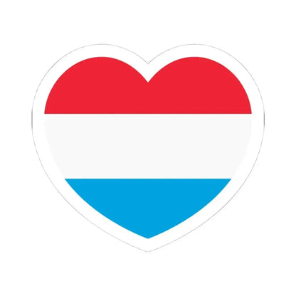 Heart Flag of Luxembourg - STICKER Vinyl Kiss-Cut Decal 4 Inch White - The Sticker Space