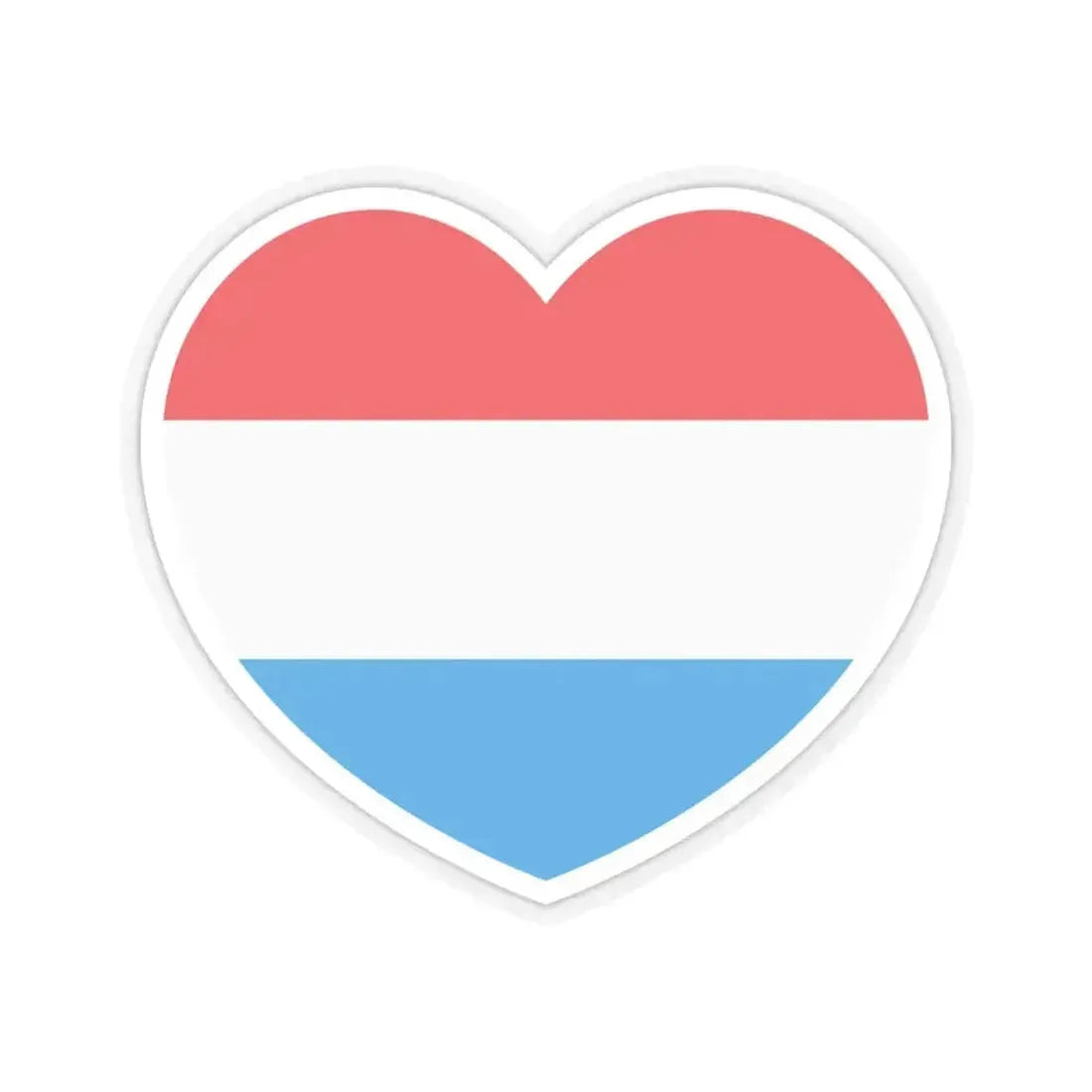 Heart Flag of Luxembourg - STICKER Vinyl Kiss-Cut Decal 6 Inch Transparent - The Sticker Space