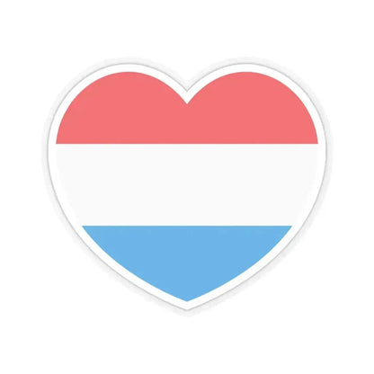 Heart Flag of Luxembourg - STICKER Vinyl Kiss-Cut Decal 6 Inch Transparent - The Sticker Space