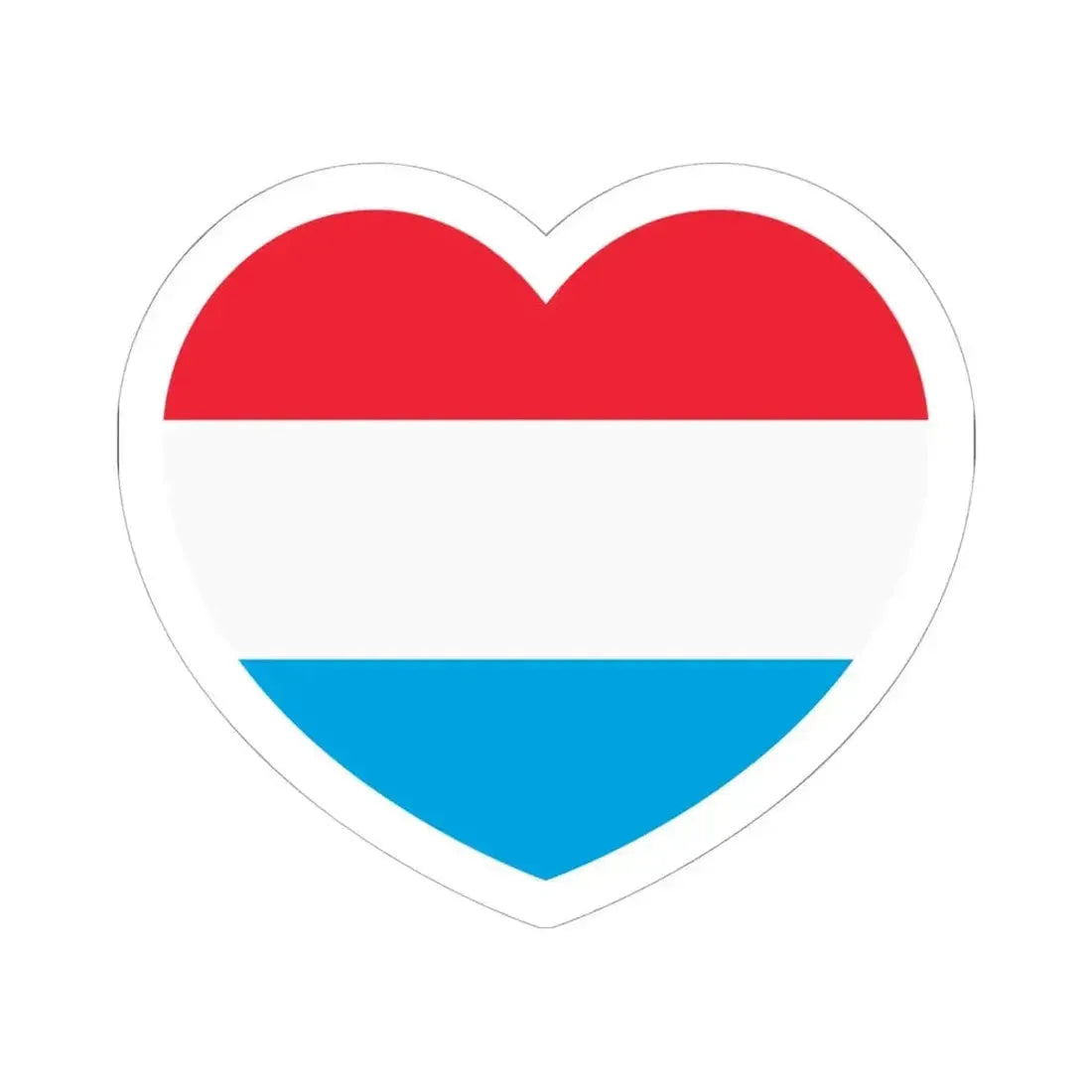 Heart Flag of Luxembourg - STICKER Vinyl Kiss-Cut Decal 6 Inch White - The Sticker Space