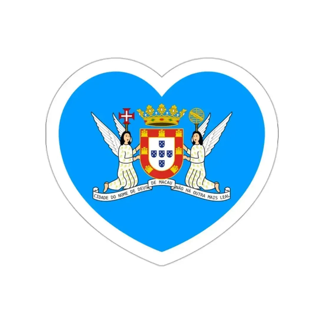 Heart Flag of Macau Municipal - STICKER Vinyl Die-Cut Decal White Die-Cut 2 Inch - The Sticker Space
