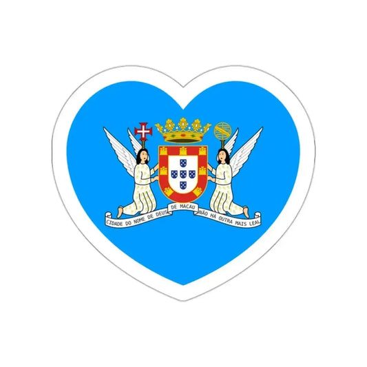 Heart Flag of Macau Municipal - STICKER Vinyl Die-Cut Decal White Die-Cut 2 Inch - The Sticker Space