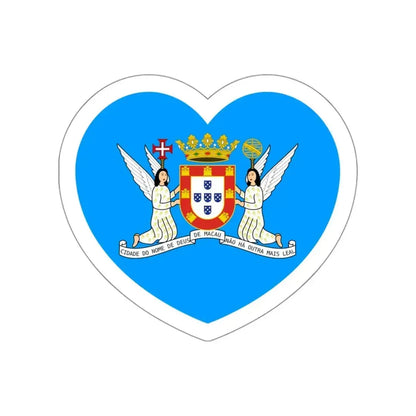 Heart Flag of Macau Municipal - STICKER Vinyl Die-Cut Decal White Die-Cut 3 Inch - The Sticker Space