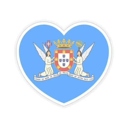 Heart Flag of Macau Municipal - STICKER Vinyl Kiss-Cut Decal 2 Inch Transparent - The Sticker Space